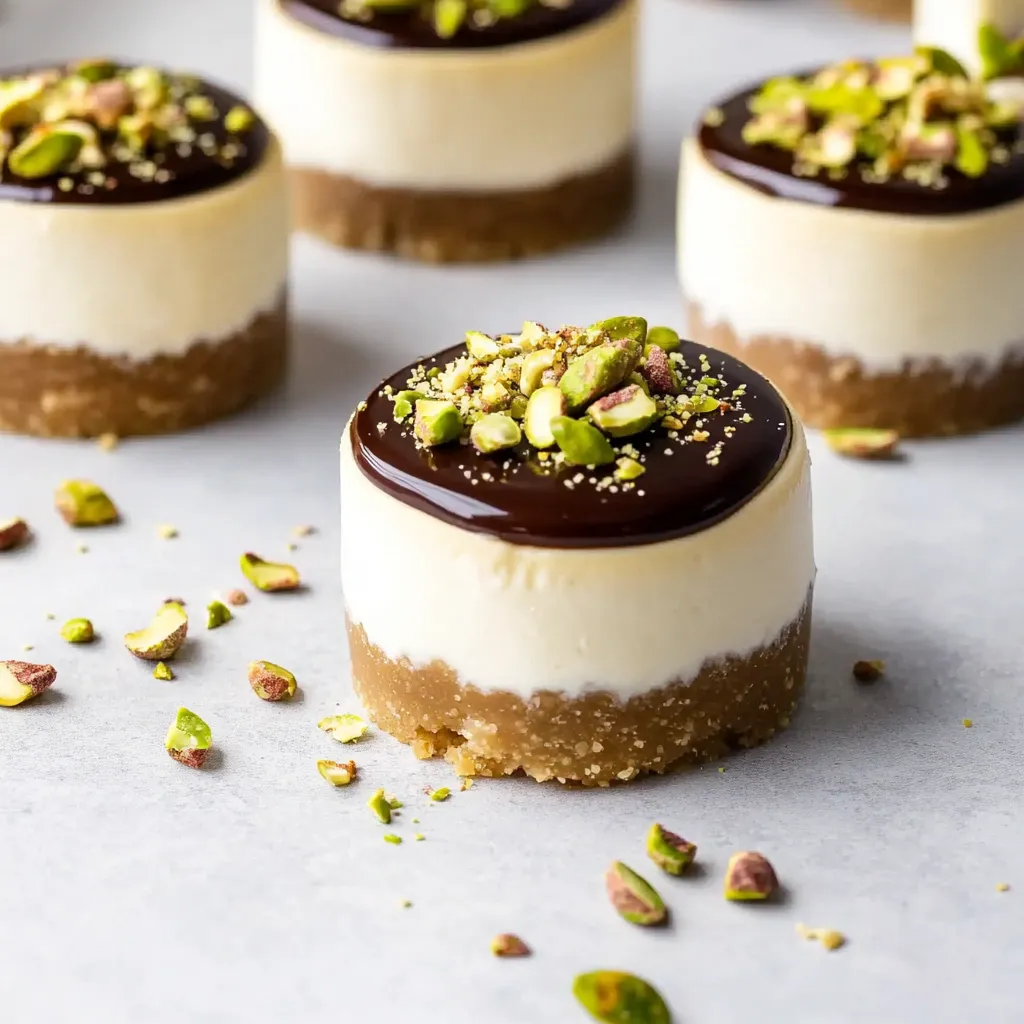 Smooth tiny pistachio and coffee treats with a thick, nutty flavor and a touch of strong coffee.