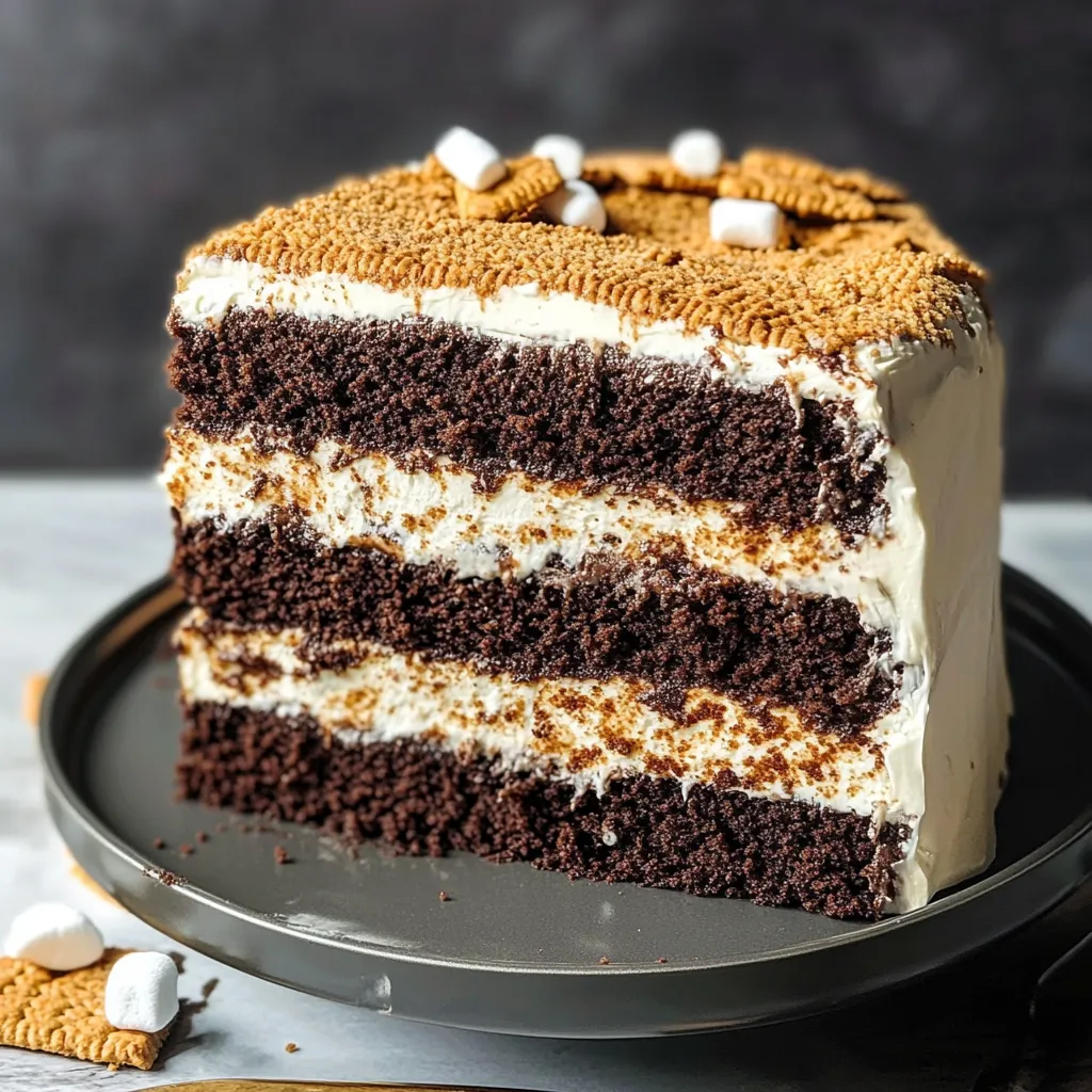 Mouthwatering Triple Layer Smores Celebration Cake