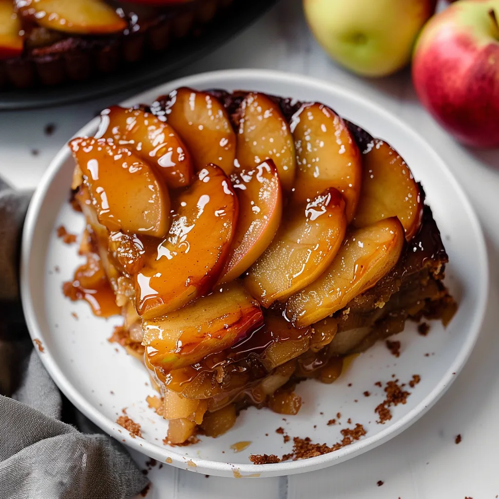 Sweet caramel apple cake with caramelized apples and a golden, buttery crust.