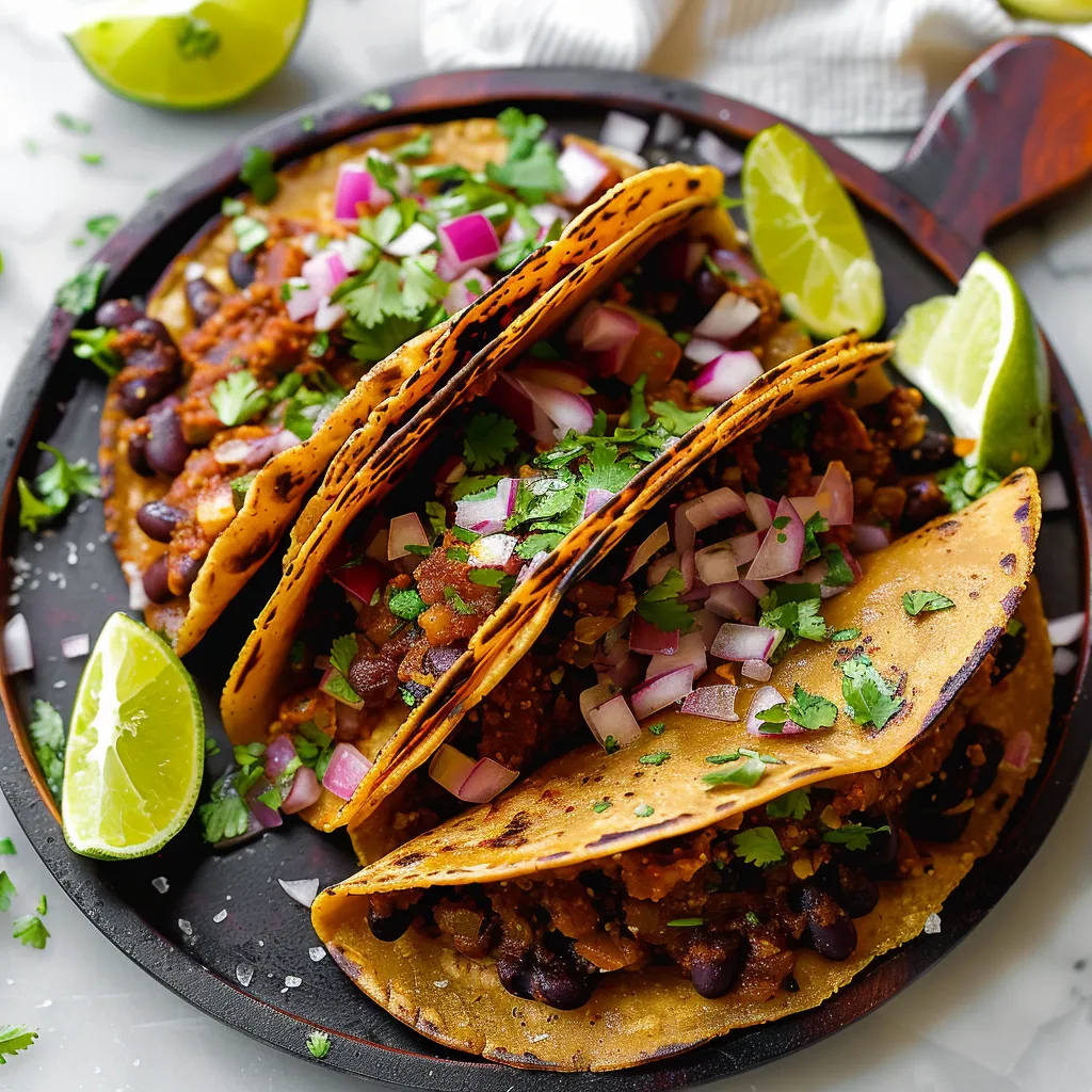 Golden, crispy black bean tacos filled with flavorful beans and gooey cheese.