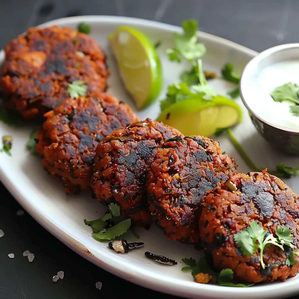 Protein-rich vegetarian shami kababs perfect as a snack or appetizer.