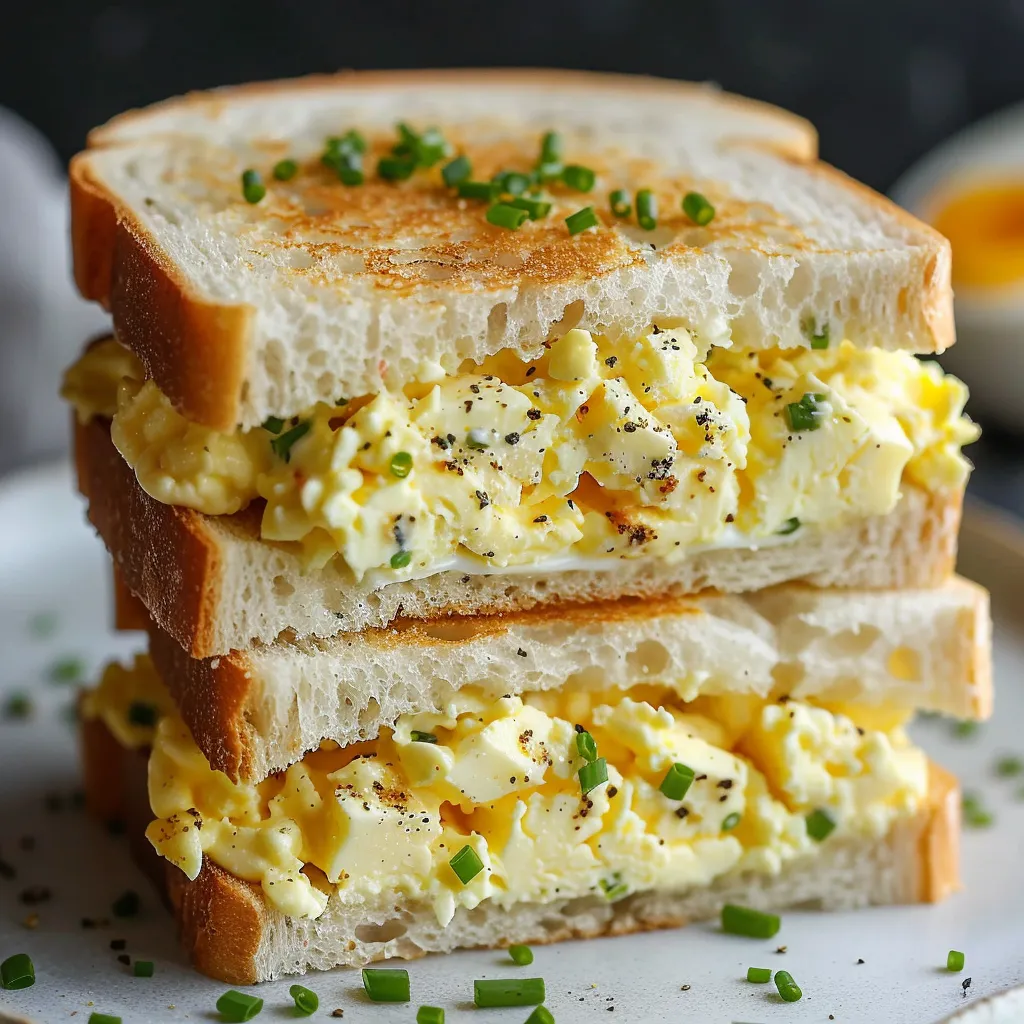 Creamy and delicious Japanese egg sandwich on fluffy milk bread.