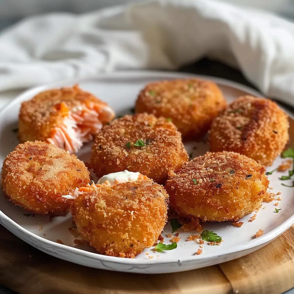 Easy salmon croquettes made with fresh herbs and spices for a savory bite.