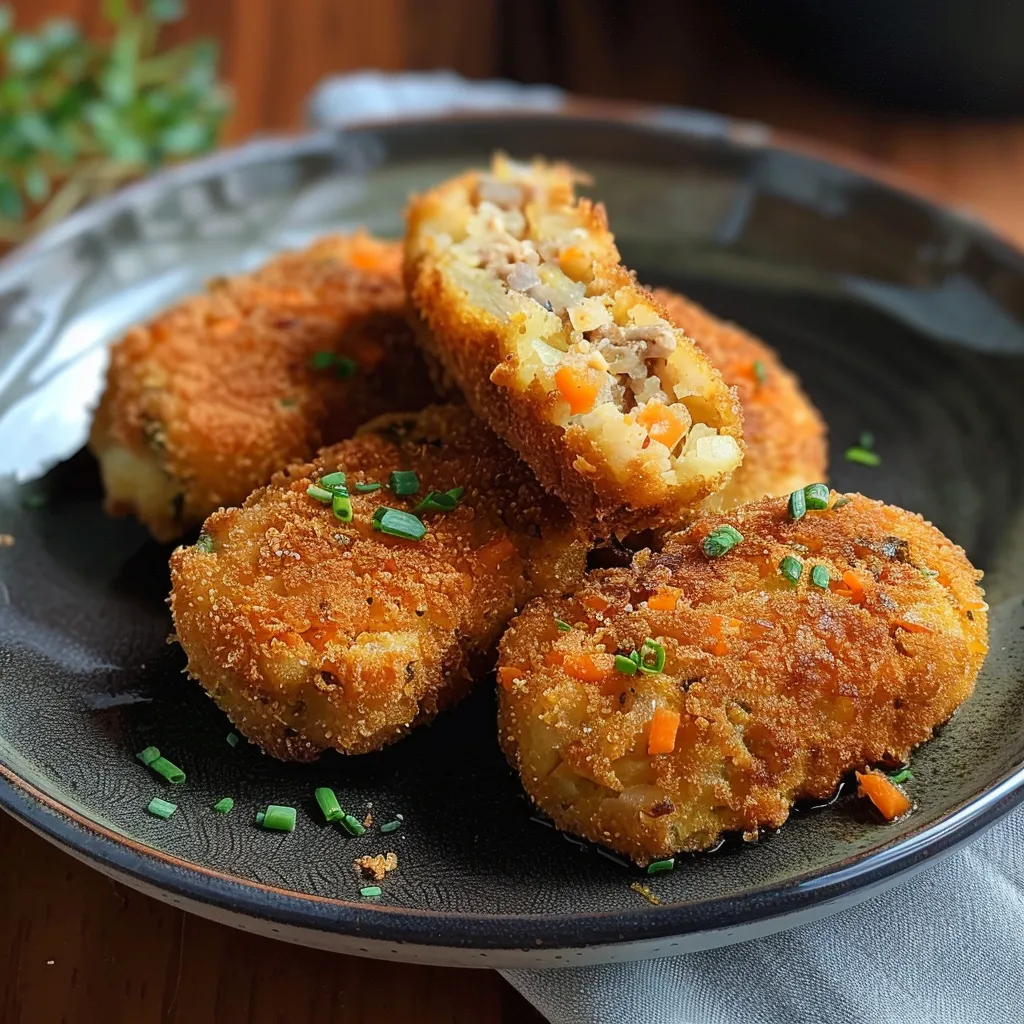 Golden-fried curry croquettes with bold spices and a soft interior.