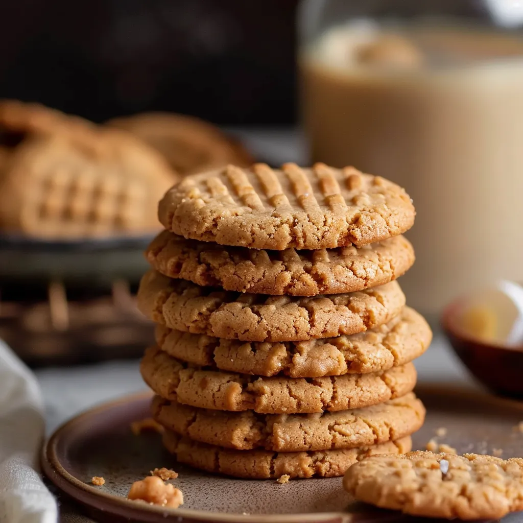 Warm and soft air-fried peanut butter cookies with a golden-brown finish.