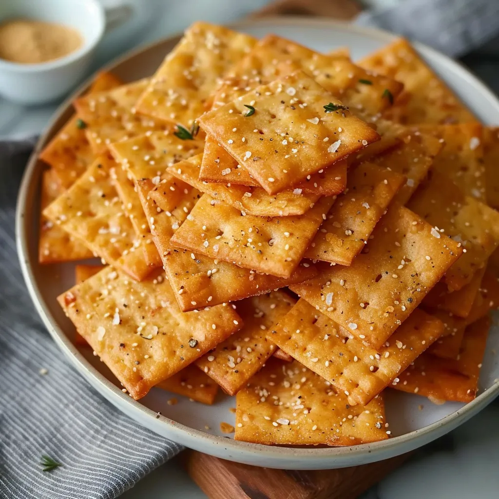 Homemade sourdough crackers packed with cheesy goodness, perfect for snacking.