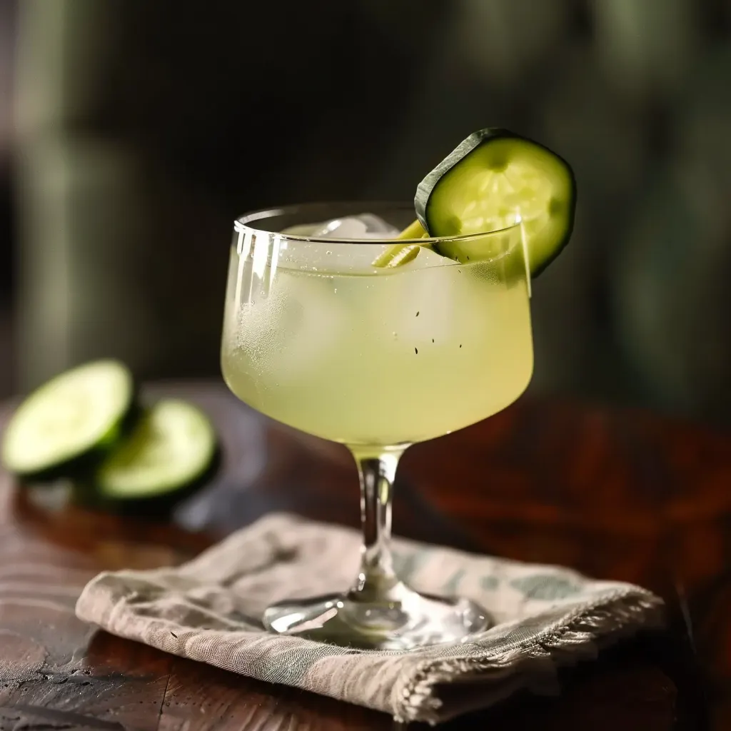 Sparkling elderflower spritz with cucumber and citrus for a perfect summer drink.