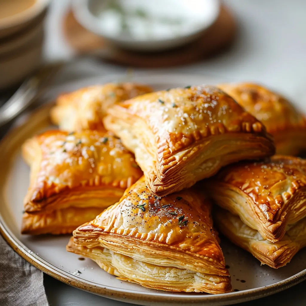 A platter of tasty golden pastries, with croissants and quiches on display.