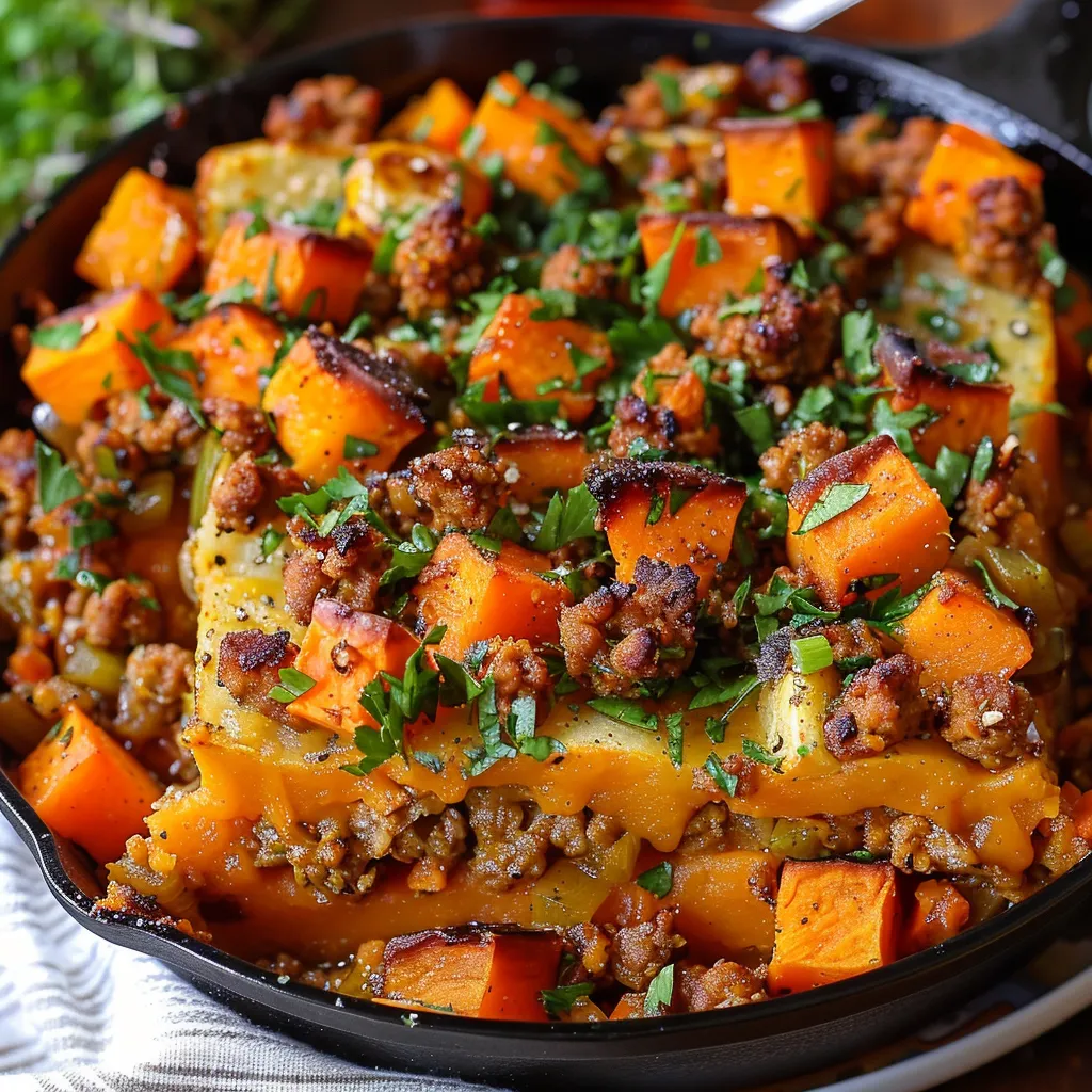 A dish filled with ground meat, vibrant vegetables, and melted cheese.