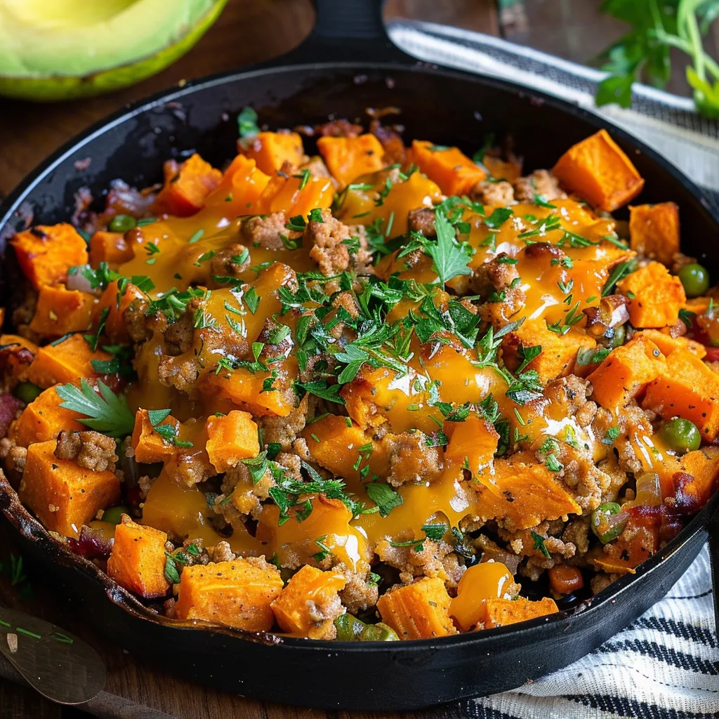 A pan of food with a spoon in it.