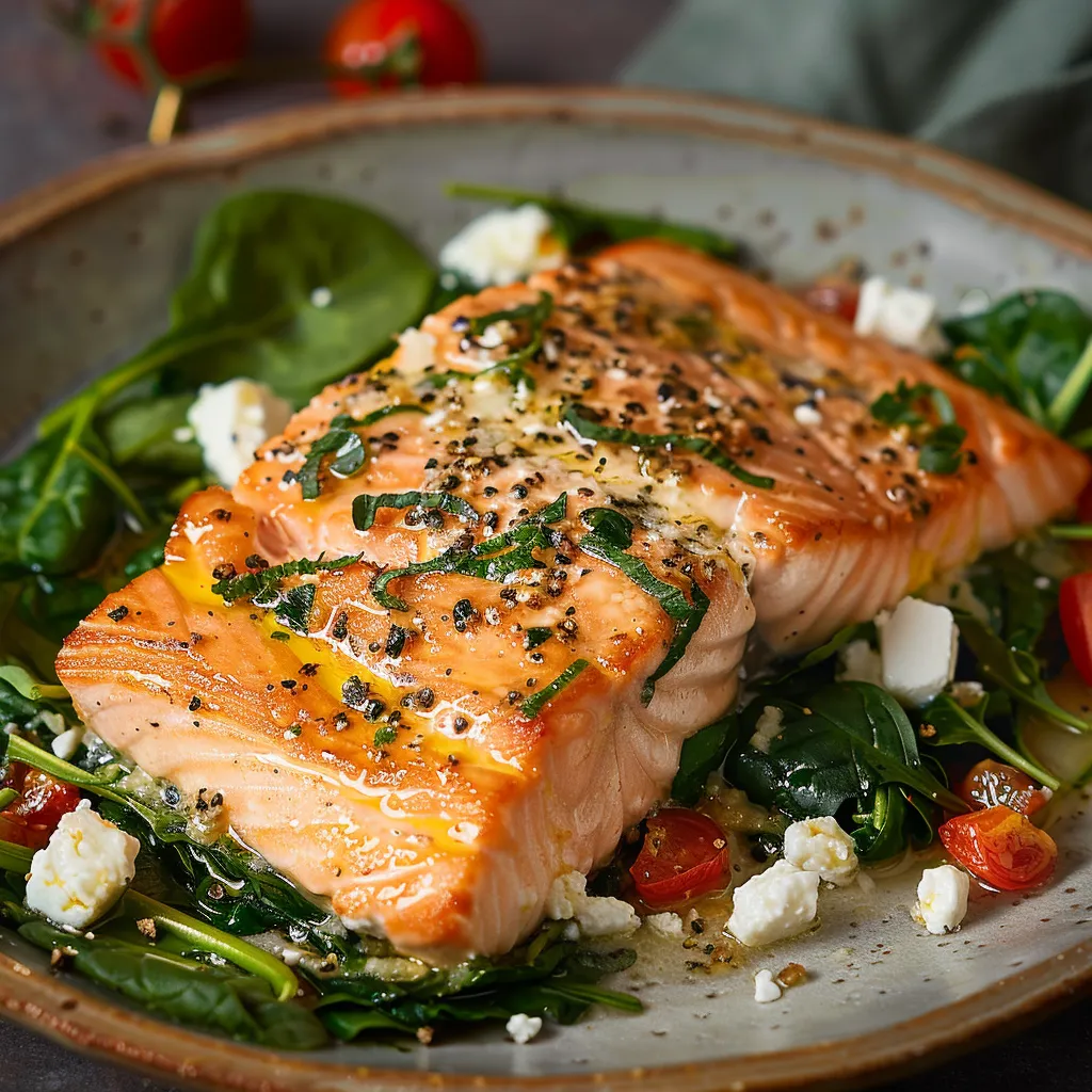 A plate of food with fish and vegetables.