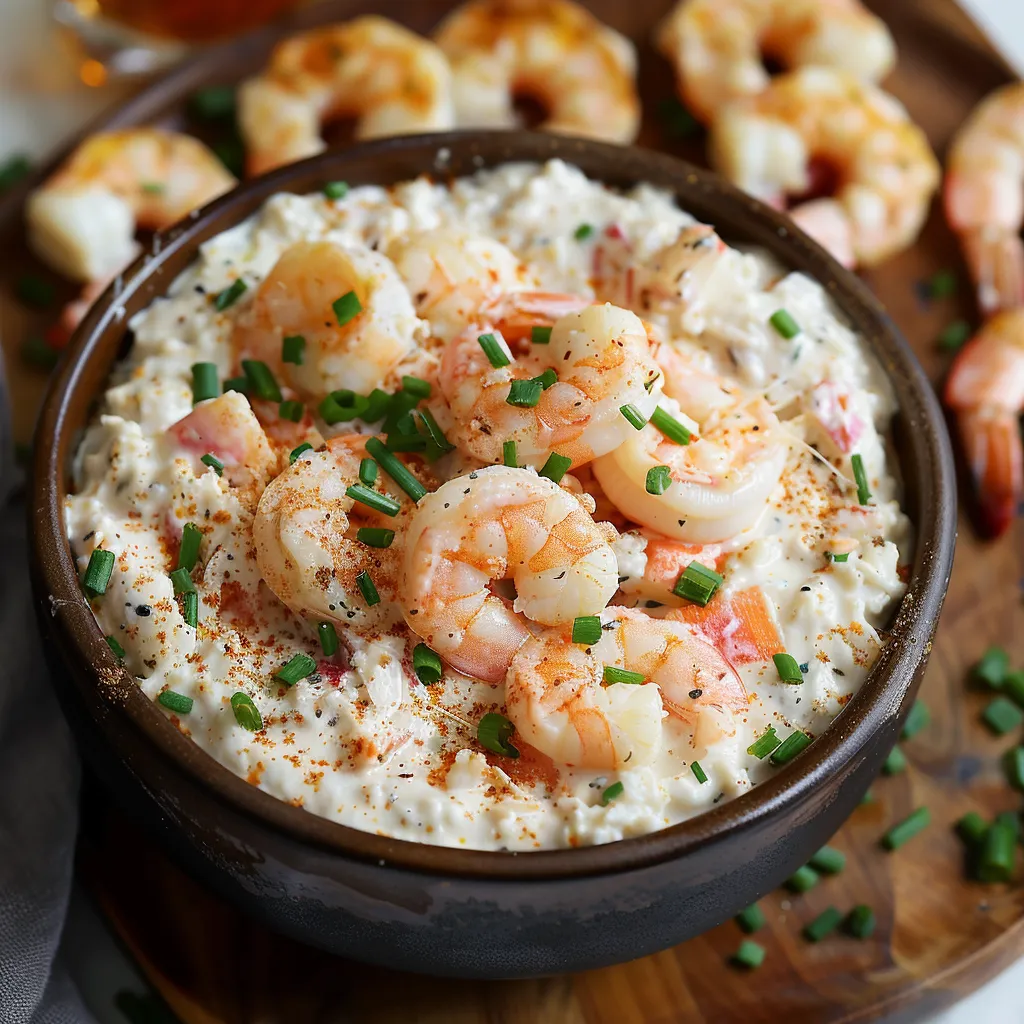 A bowl of shrimp and rice.