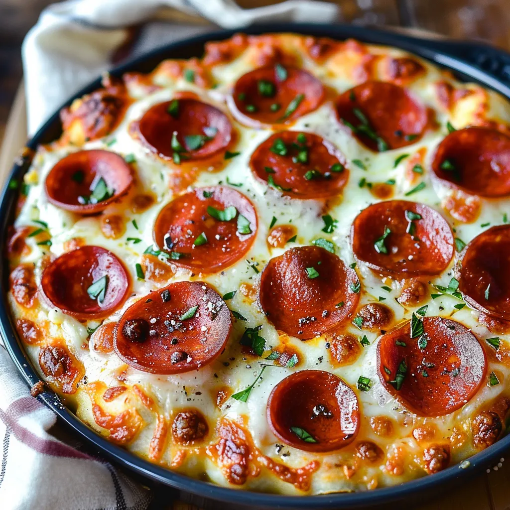 A pizza with pepperoni and cheese.