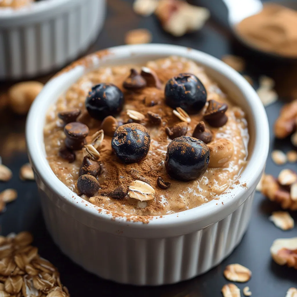 A bowl of blueberries over granola.