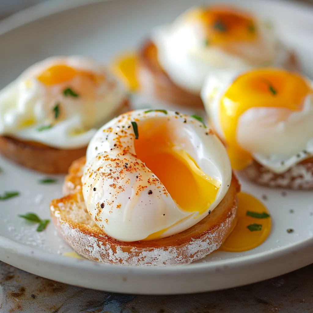 Delicious eggs served on toast.