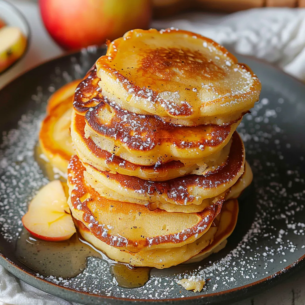 A stack of pancakes with sugar on top.