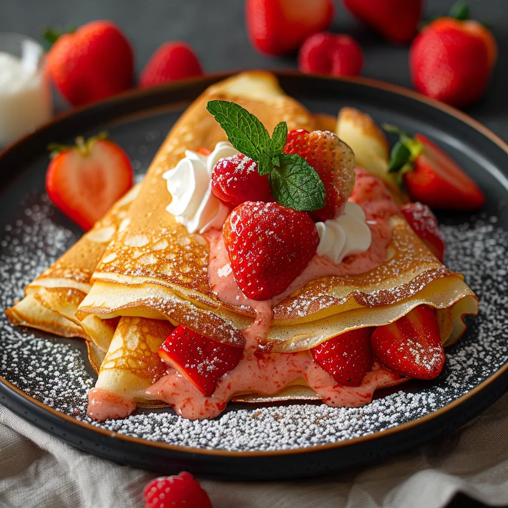 A plate of strawberries and whipped cream.
