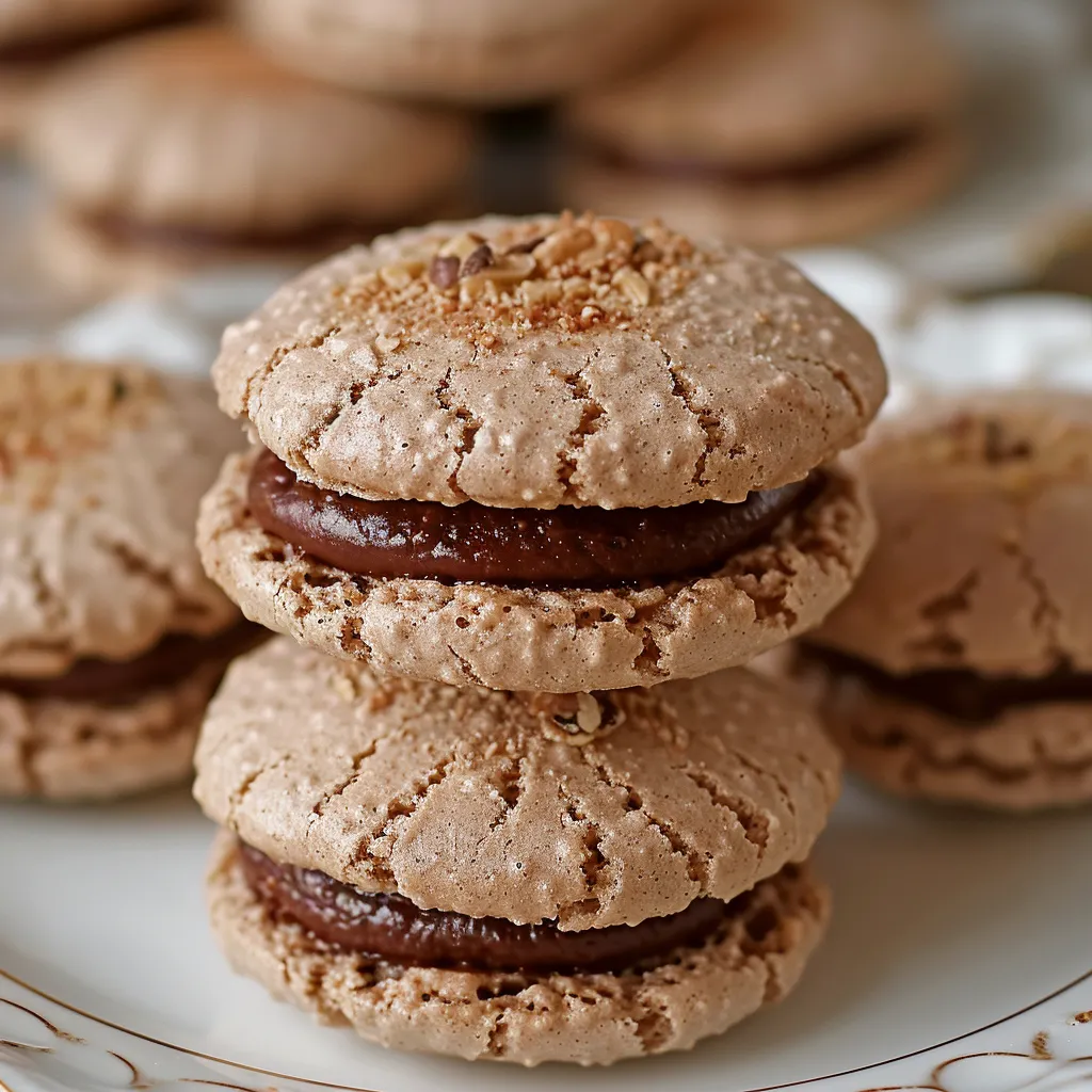 A stack of chocolate cookies.