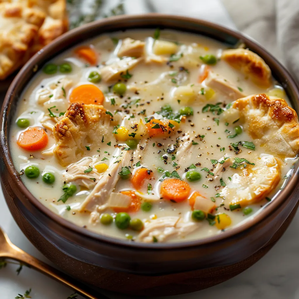 A bowl of soup with carrots and peas.