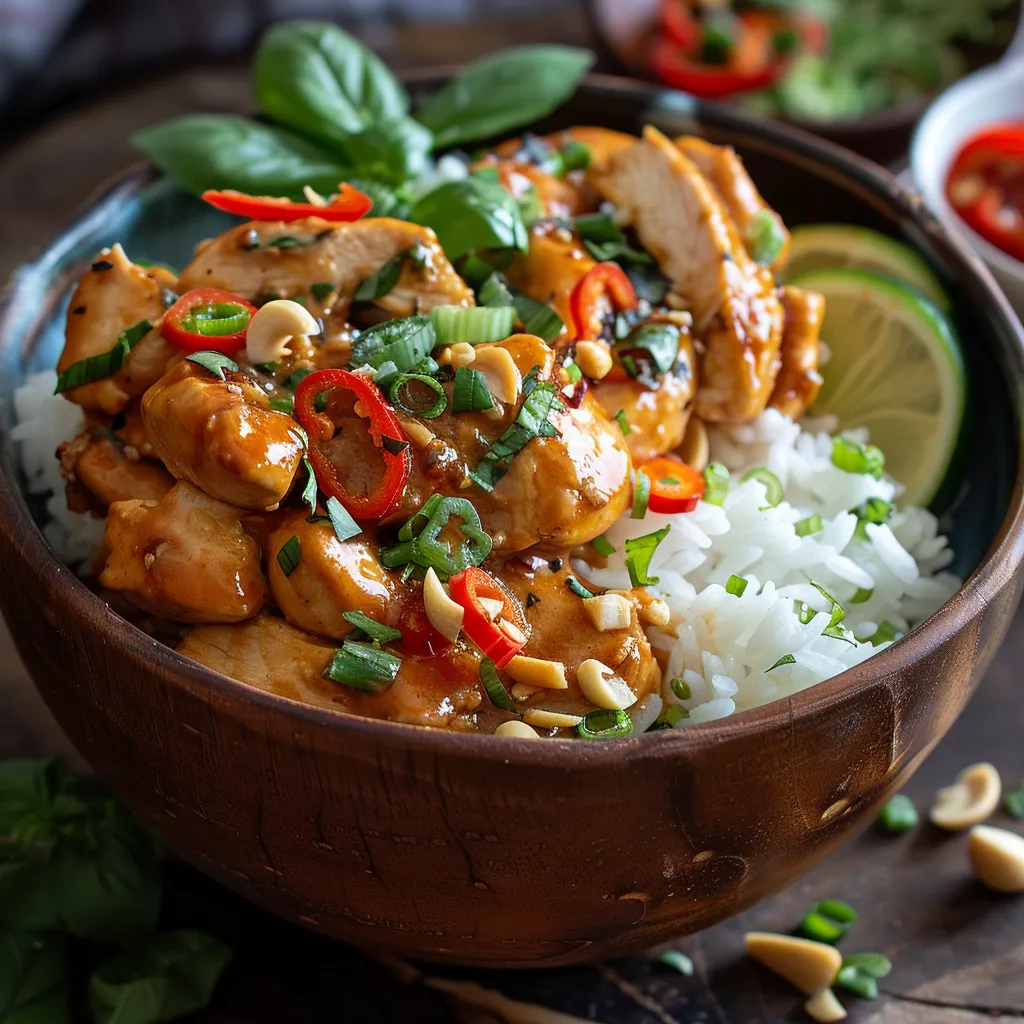 A bowl of food with rice and meat.