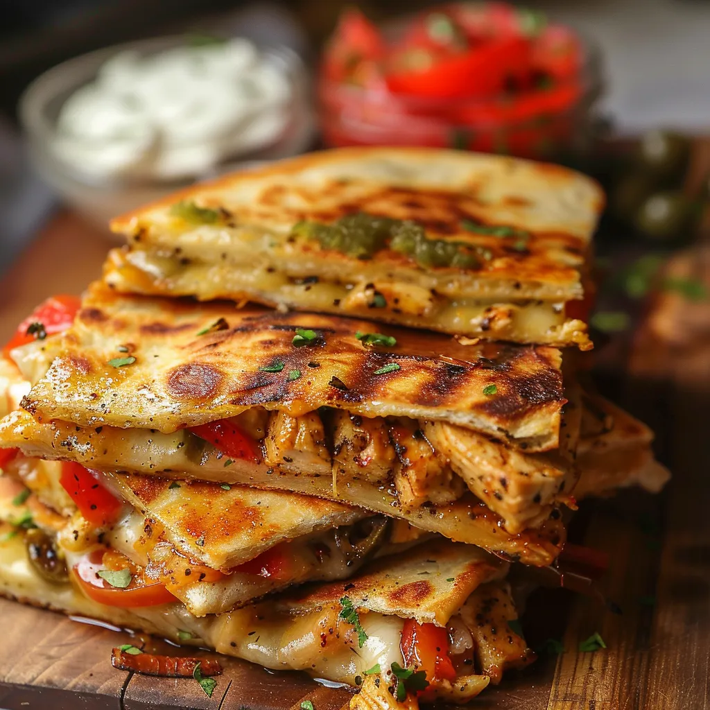 A stack of sandwiches with tomatoes and peppers.