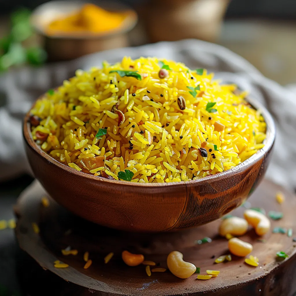 A bowl of rice with spices.