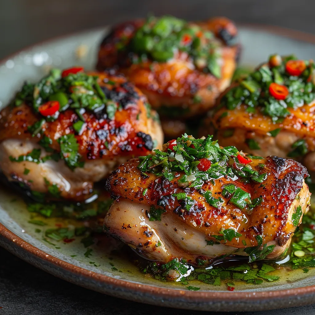 Chicken with herbs and spices.