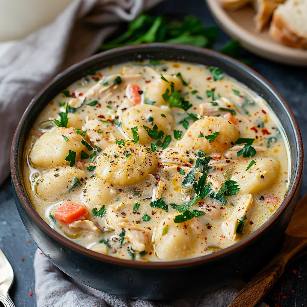 A comforting bowl with chicken, spinach, and broth.