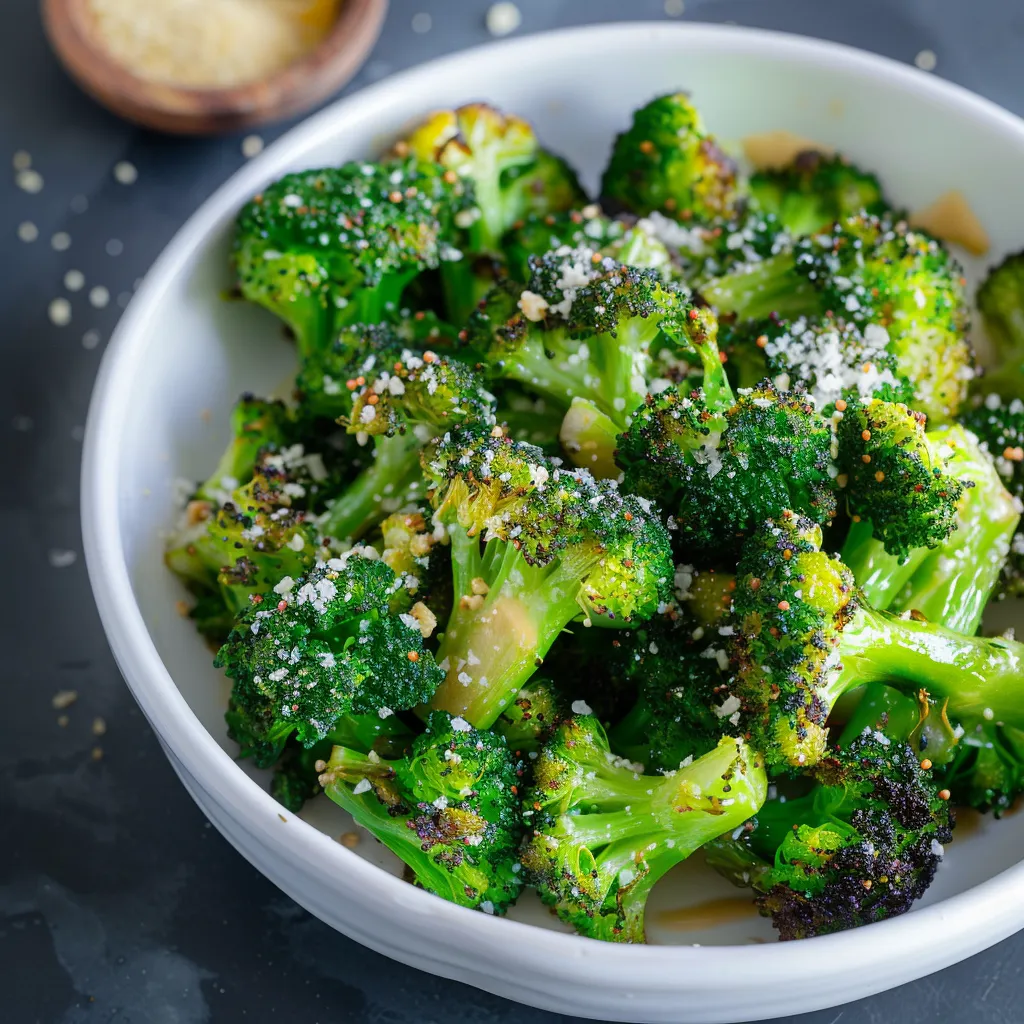 Steamy broccoli florets topped with cheese.