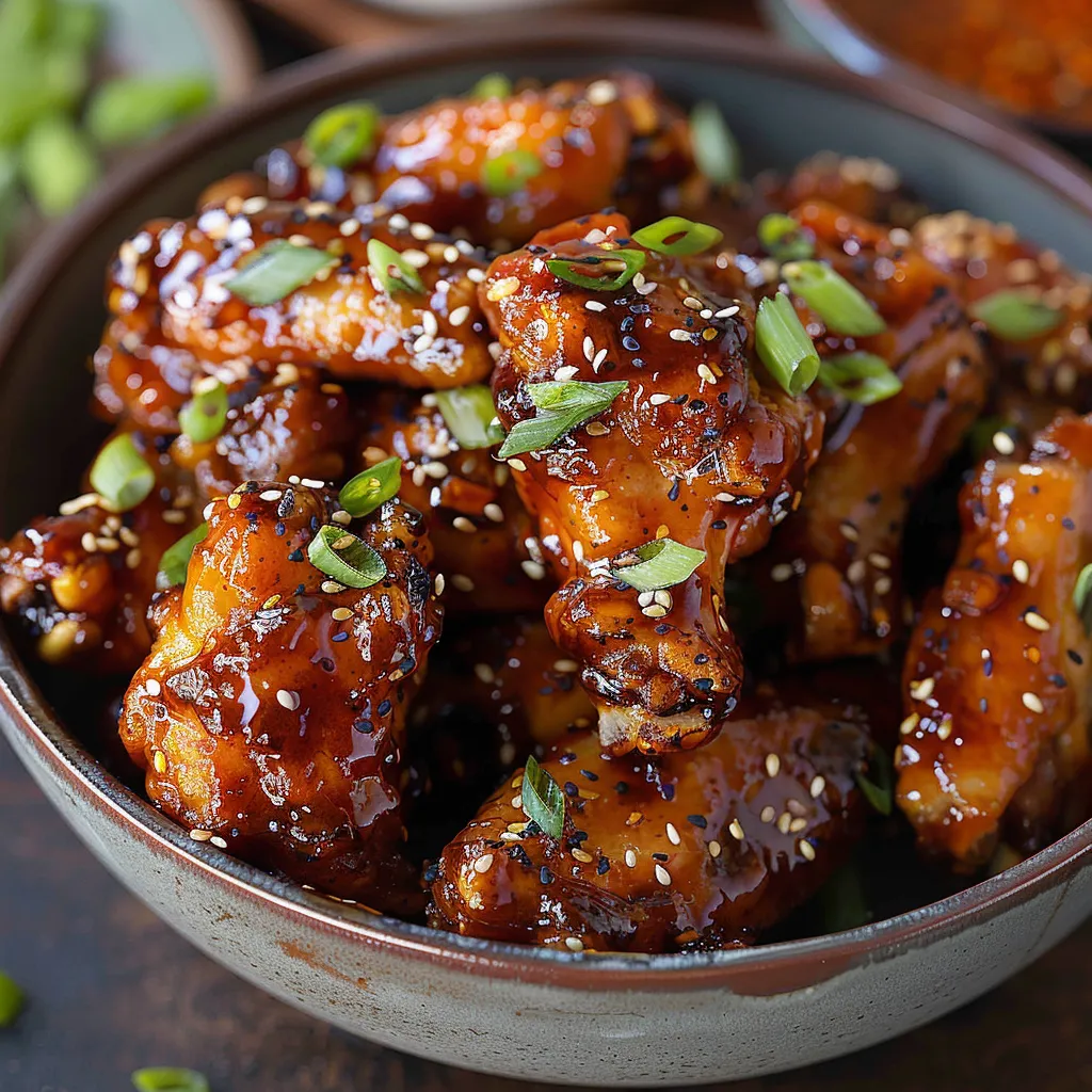 A bowl of chicken wings with sauce.
