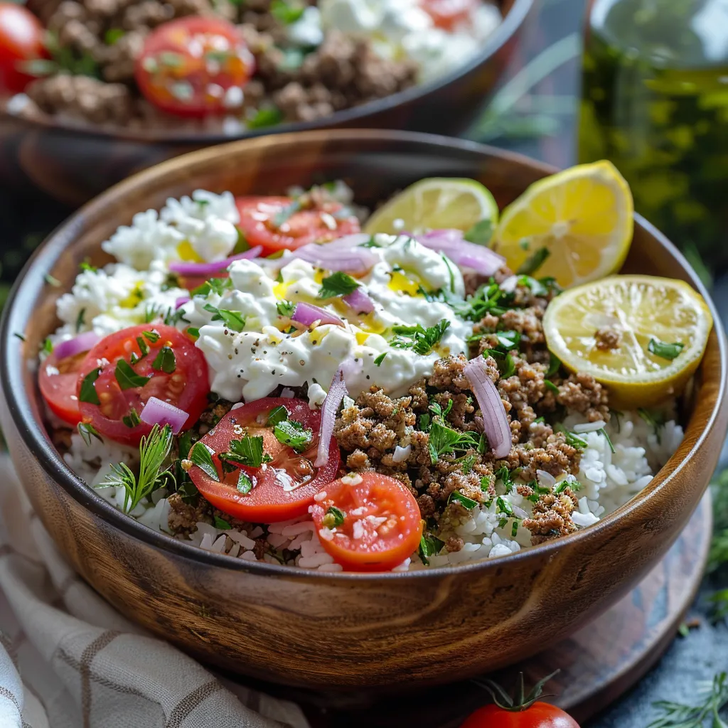 A bowl with rice, tomatoes, and onions.