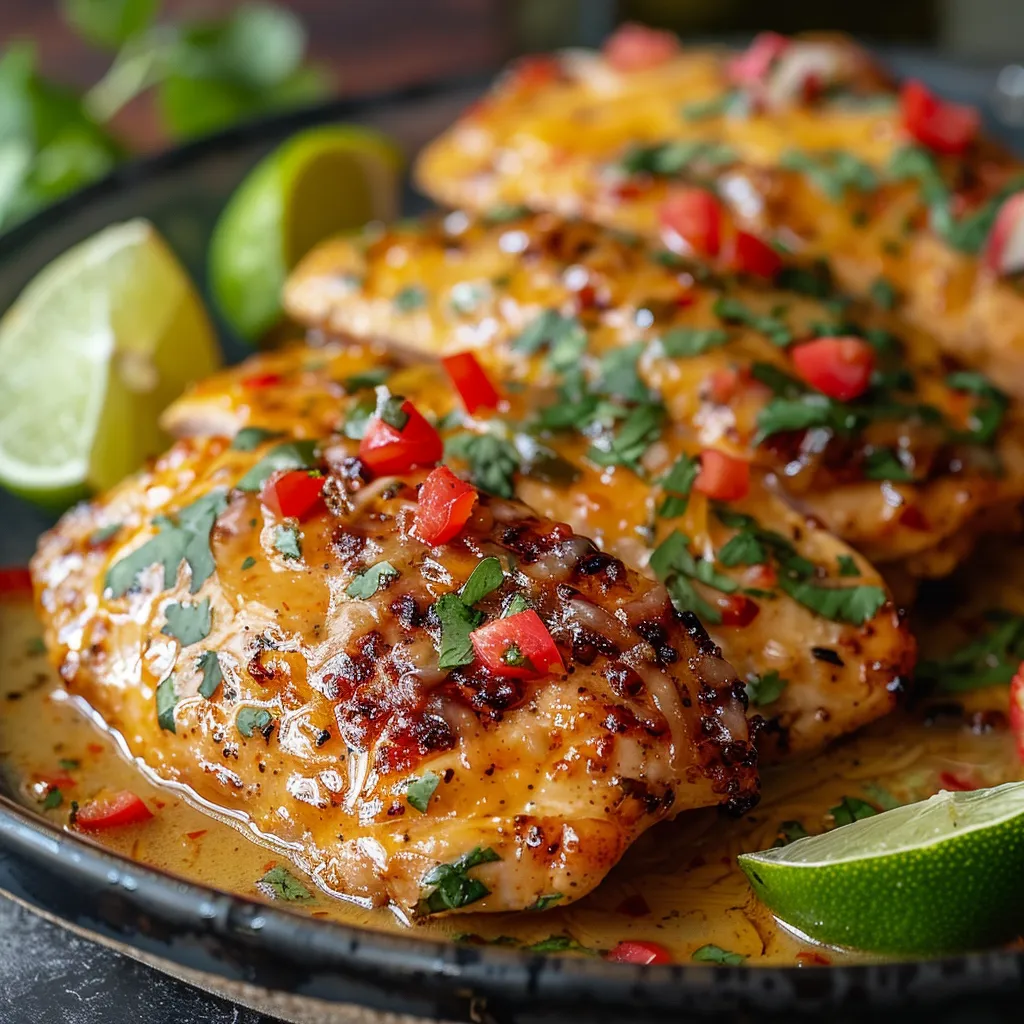 Chicken with peppers and lime.