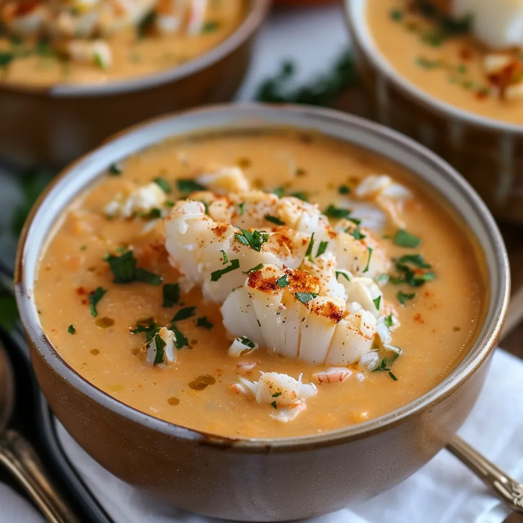 A bowl of soup with shrimp and herbs.
