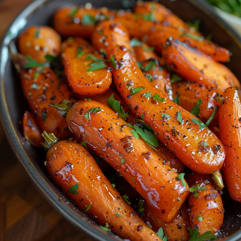 Carrots in a bowl with herbs sprinkled on top.
