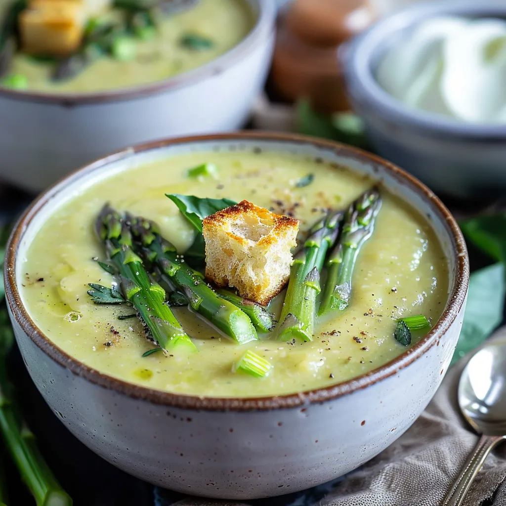 A bowl of soup topped with bread.