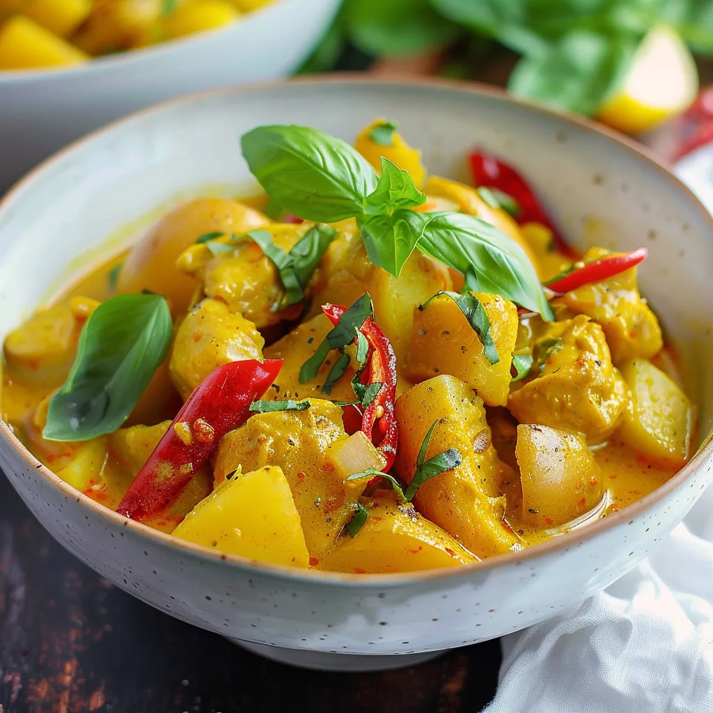 A bowl loaded with curry, greens, and bright veggies.