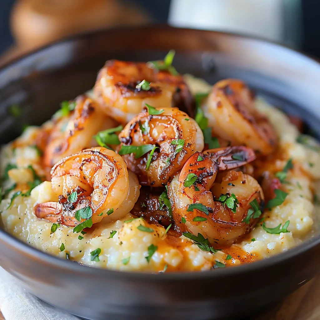A bowl of shrimp and rice.