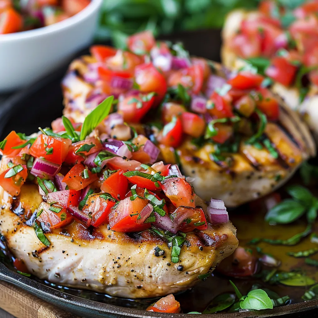 Chicken with tomatoes and herbs.