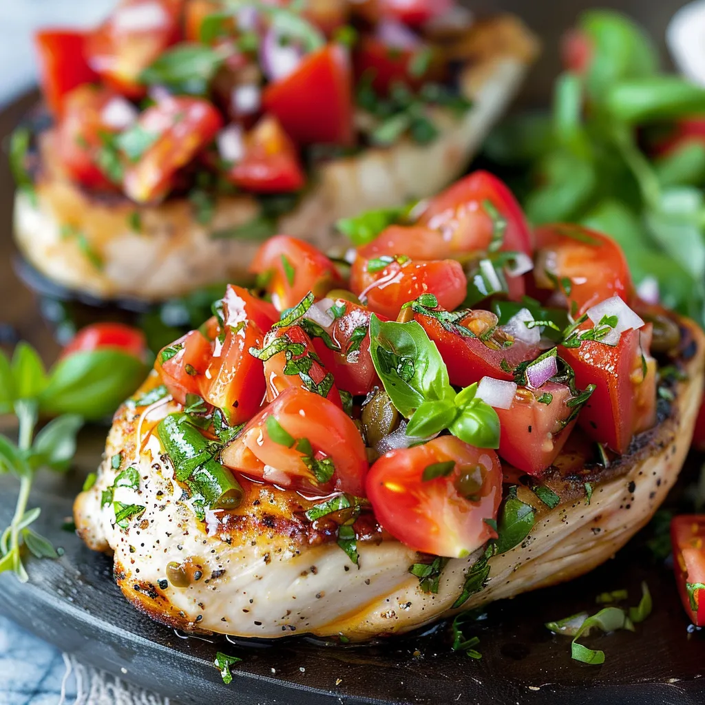 A plate of food with tomatoes and basil.