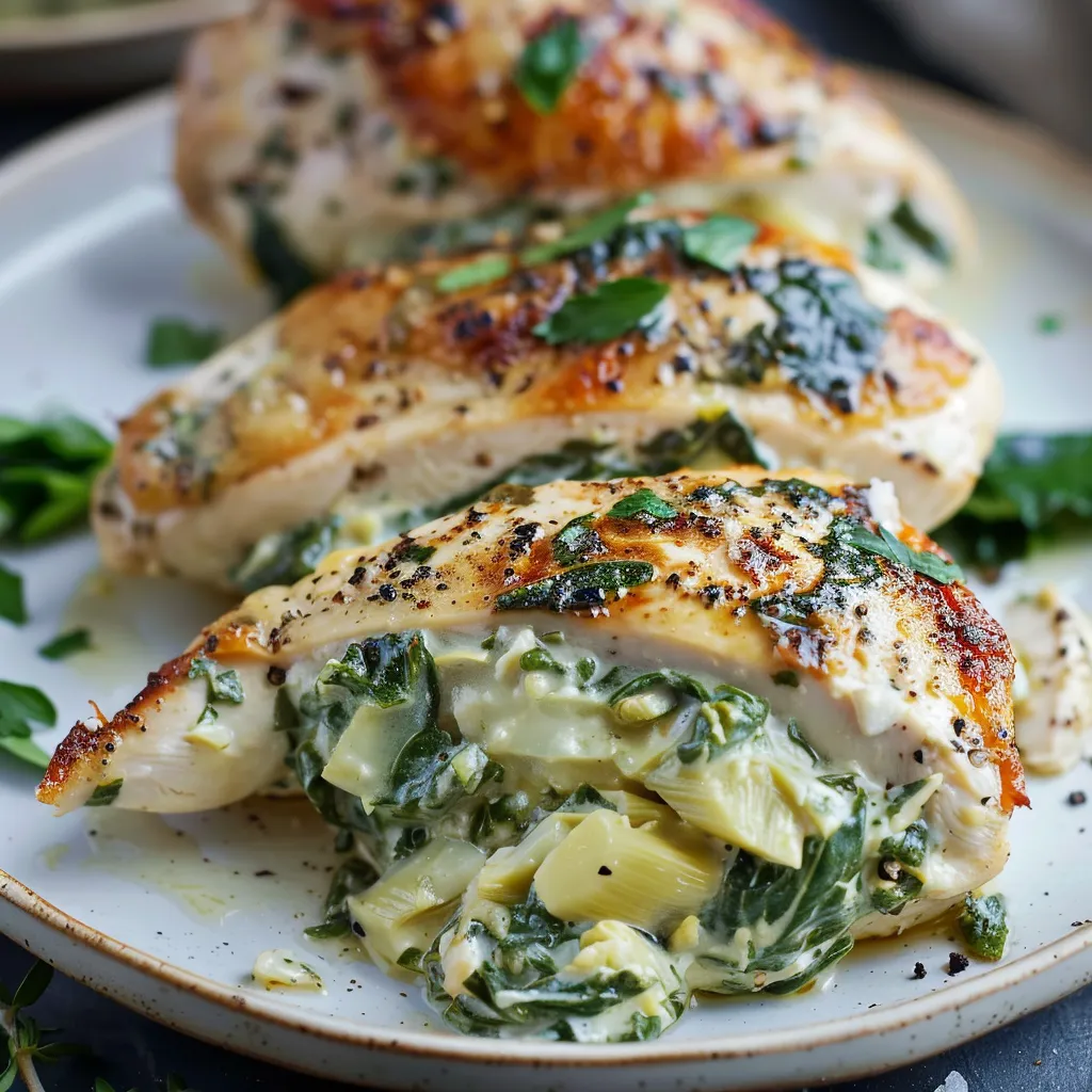 Chicken with greens on a plate.