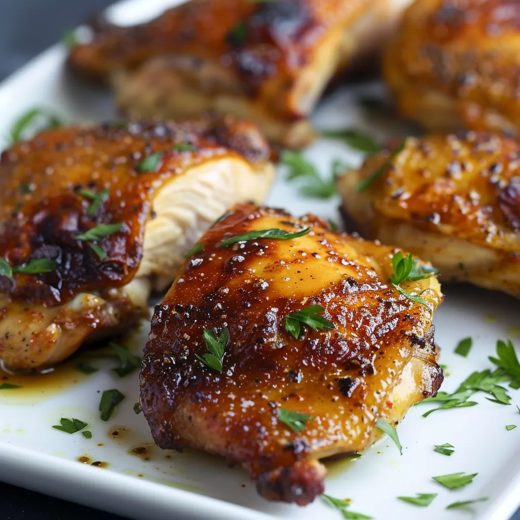 A plate of chicken with sauce.