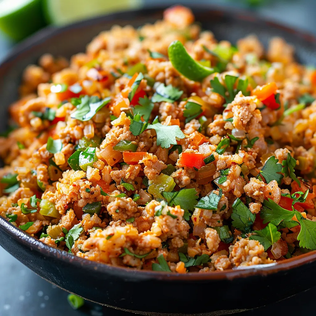 A bowl of rice and meat.