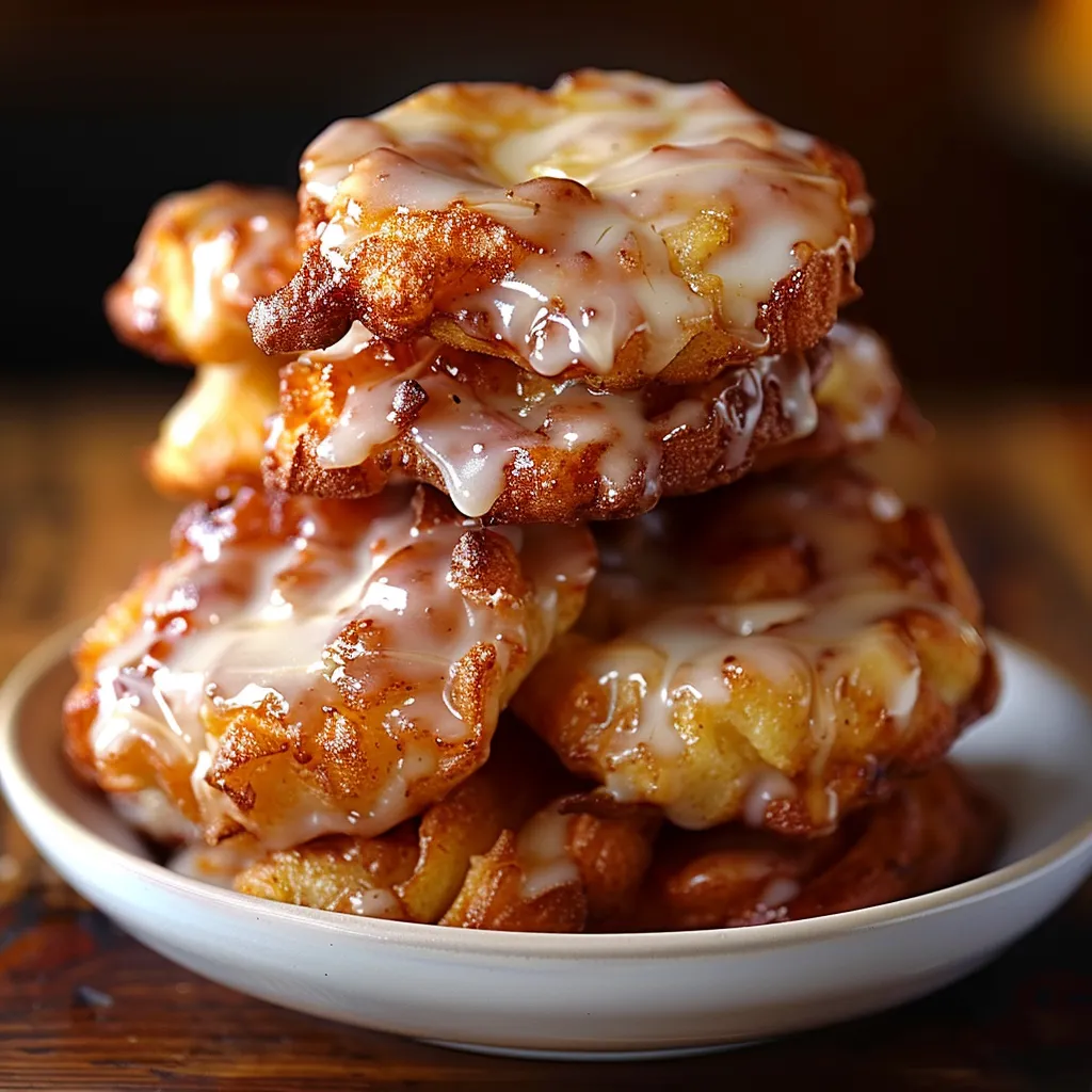 A stack of doughnuts with glaze on top.