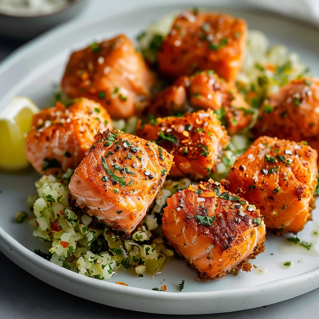 A plate of fish with seasoning.