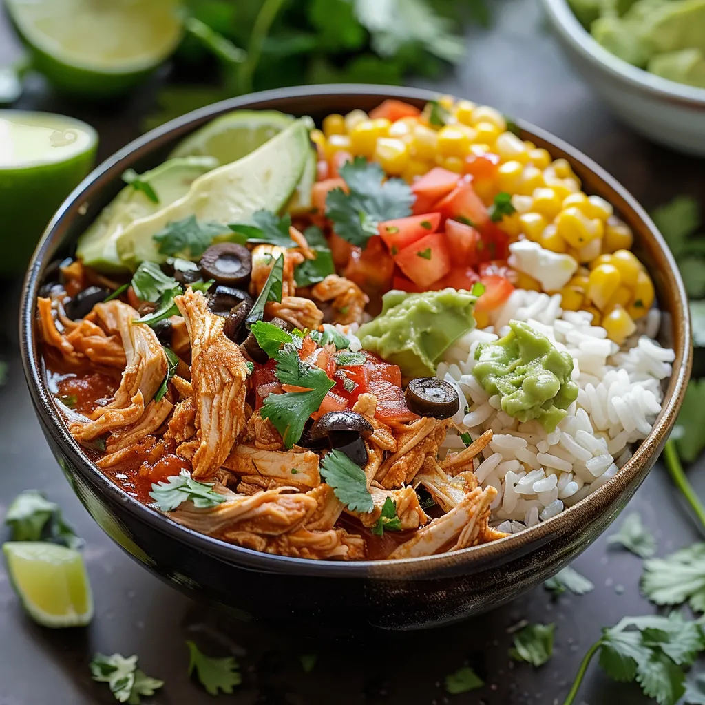 A bowl of food with a variety of ingredients.