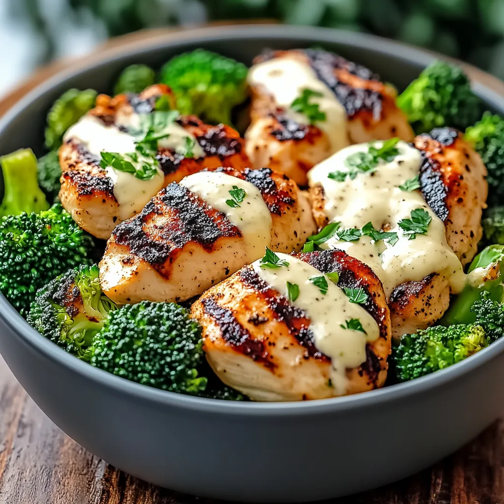 A bowl of chicken and broccoli.