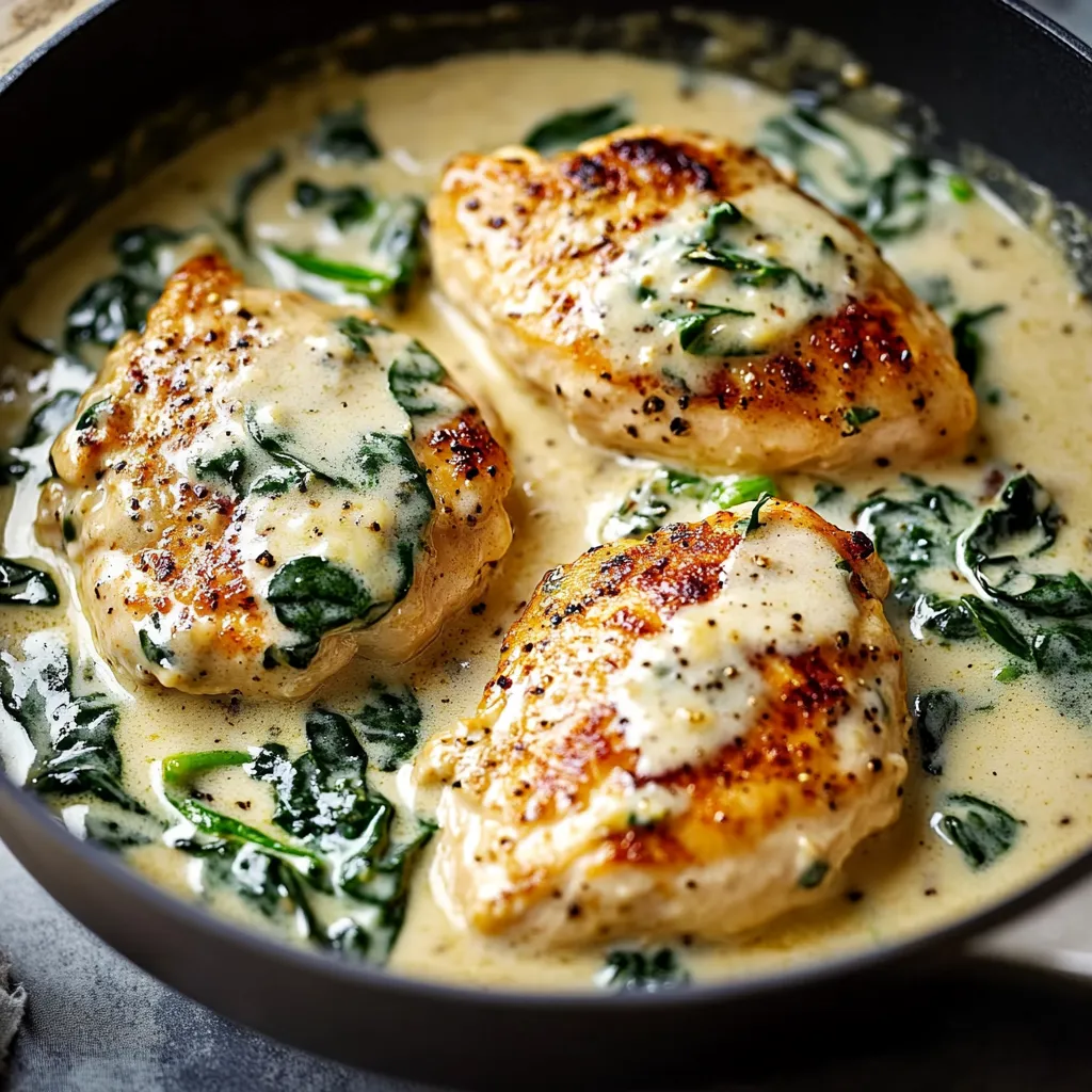 A pan of chicken with greens.
