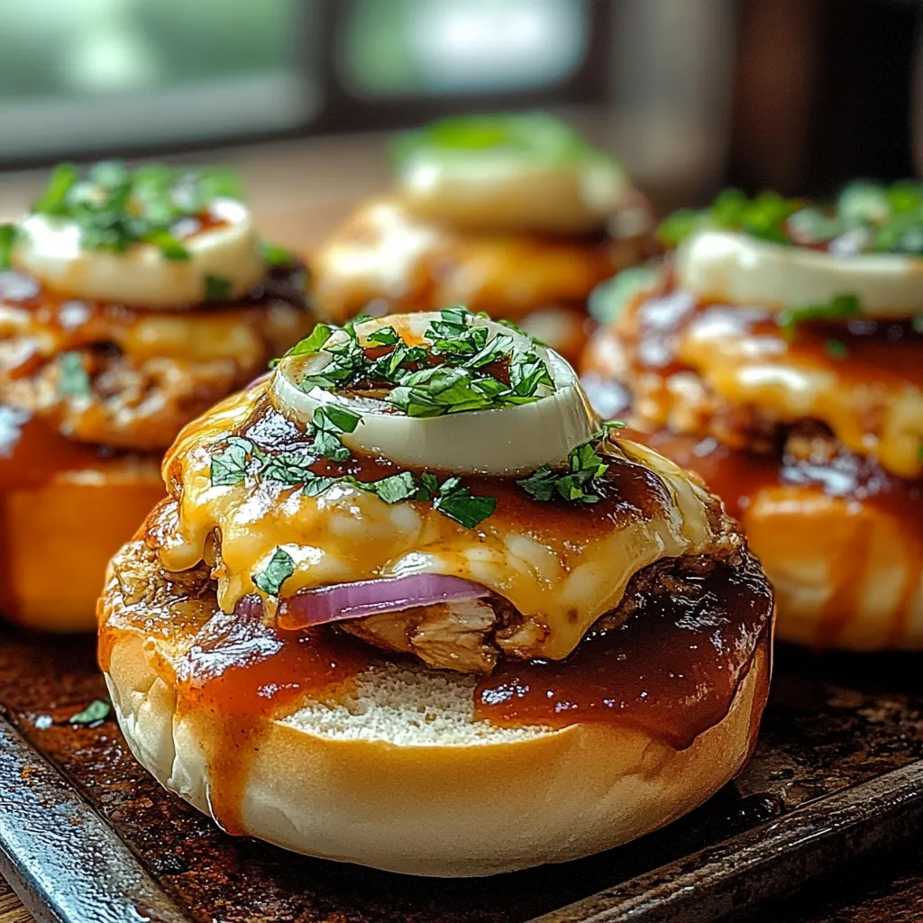A plate of sandwiches with onions and cheese.