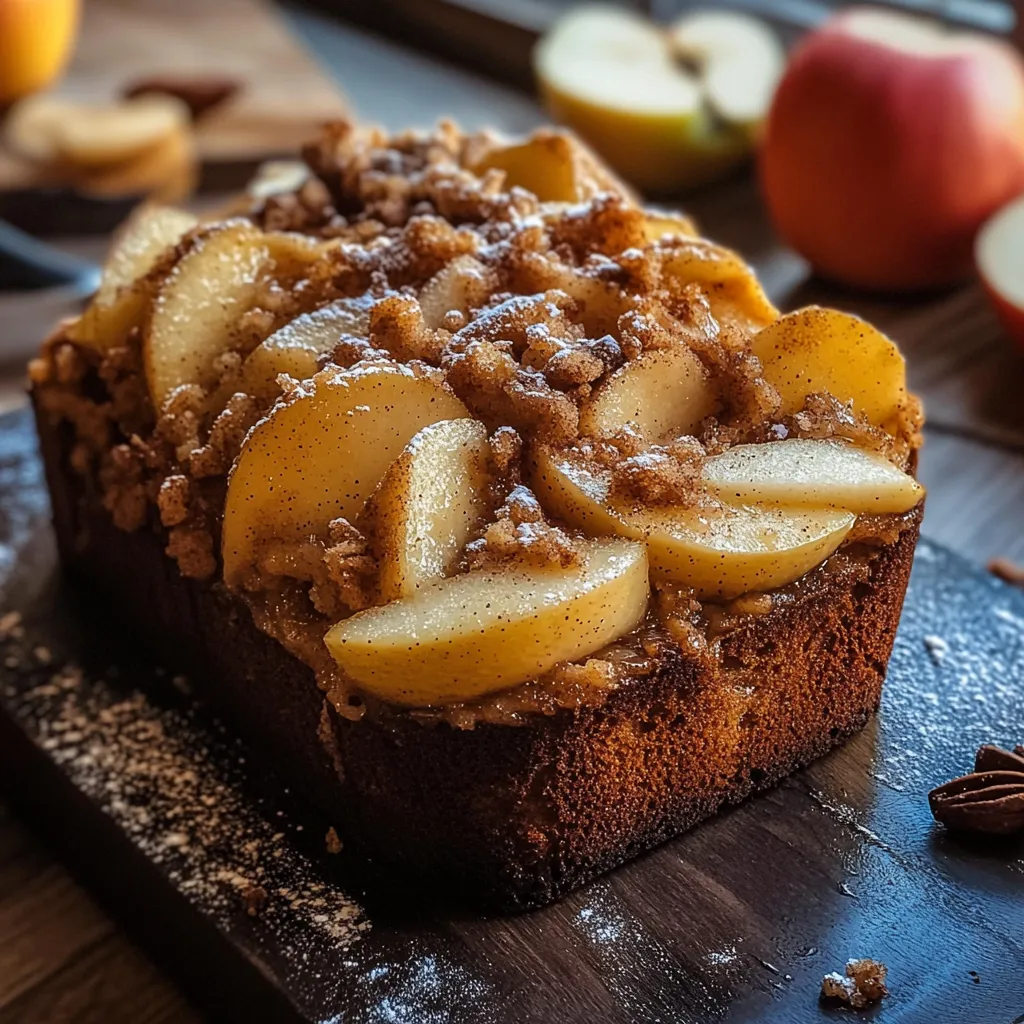 A loaf of bread with apples and nuts on top.