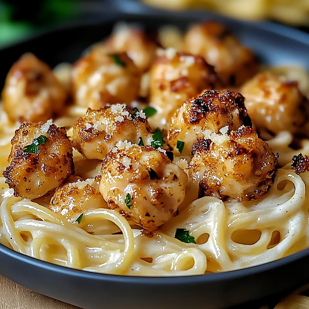 A bowl of shrimp and pasta.